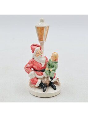 Sebastian Miniatures Santa Claus Child Lamp Post Vintage Figurine 4"